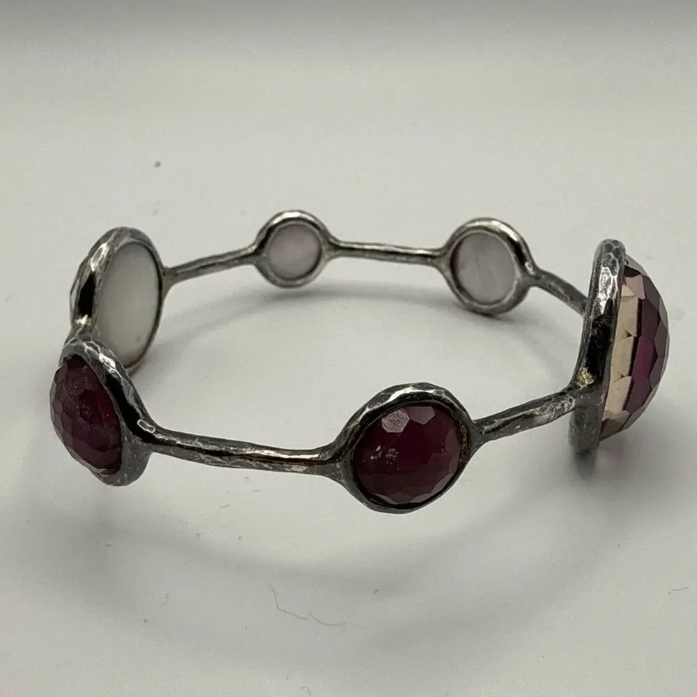 Authentic Ippolita 925 6 Stone Rock Candy Amethyst Bangle Bracelet Retail 950